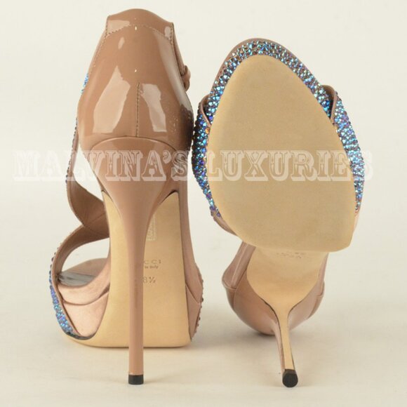 GUCCI SHOES NUDE SOFIA ETOILE CRYSTAL PLATFORM SANDALS sz 39.5 9.5 - Picture 11 of 12